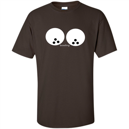 Women's Funny T-shirt Bowling Boobs Ball Dark Chocolate