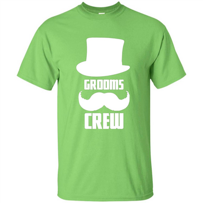 Grooms Crew T-shirt Funny Bachelor and Groom Party T-Shirt Lime