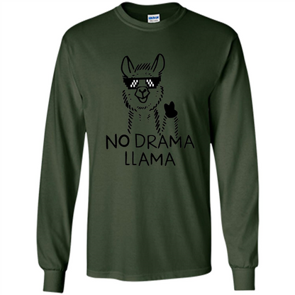 Funny No Drama Llama T-shirt Forest Green