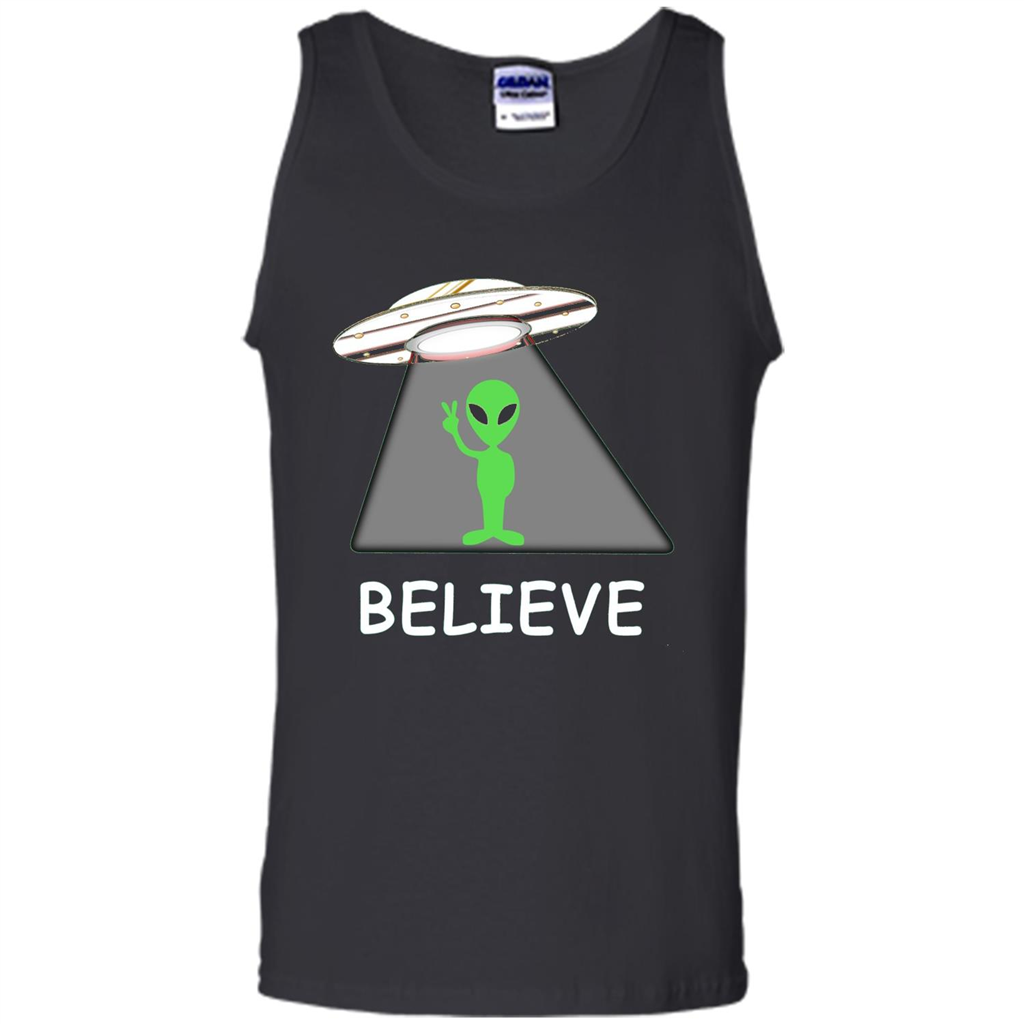 I Believe Alien T-shirt New Cool UFO T-shirt Black