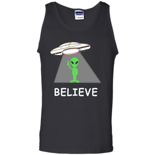 I Believe Alien T-shirt New Cool UFO T-shirt Black