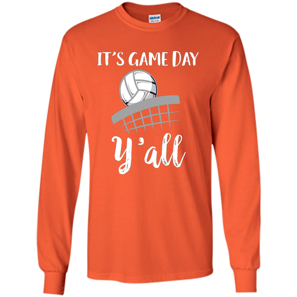 Volleyball Lovers T-shirt It's Game Day Y'all Tshirt Orange