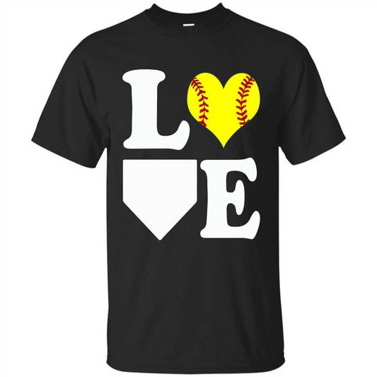Love Softball T-shirt I Love Softball T-shirt Black
