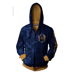 The Wise Ravenclaw Harry Potter New Zip Up Hoodie