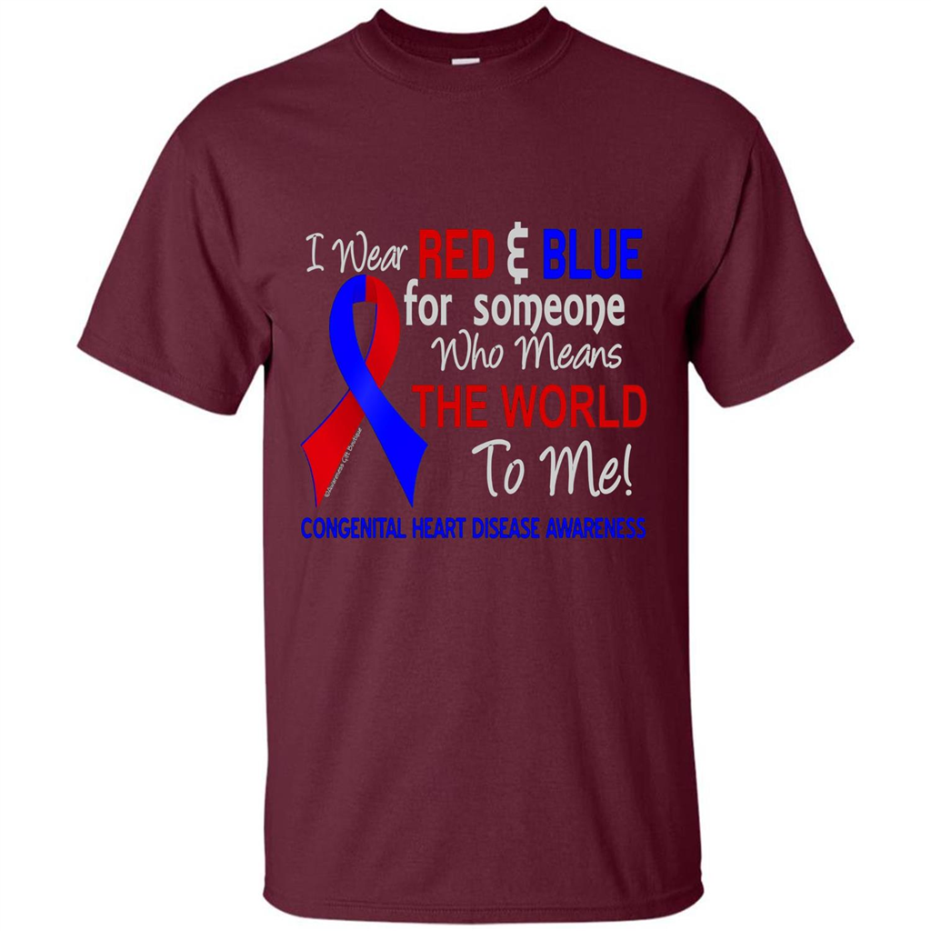 Congenital Heart Disease CHD T-Shirt Means The World To Me Maroon