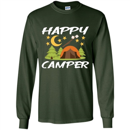 Happy Camper T-shirtt - Outdoor Night Sky Forest Green
