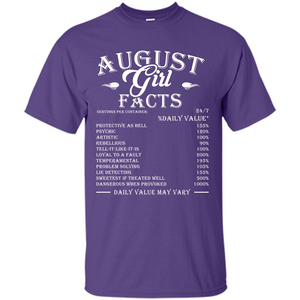 August Girl Facts T-shirt