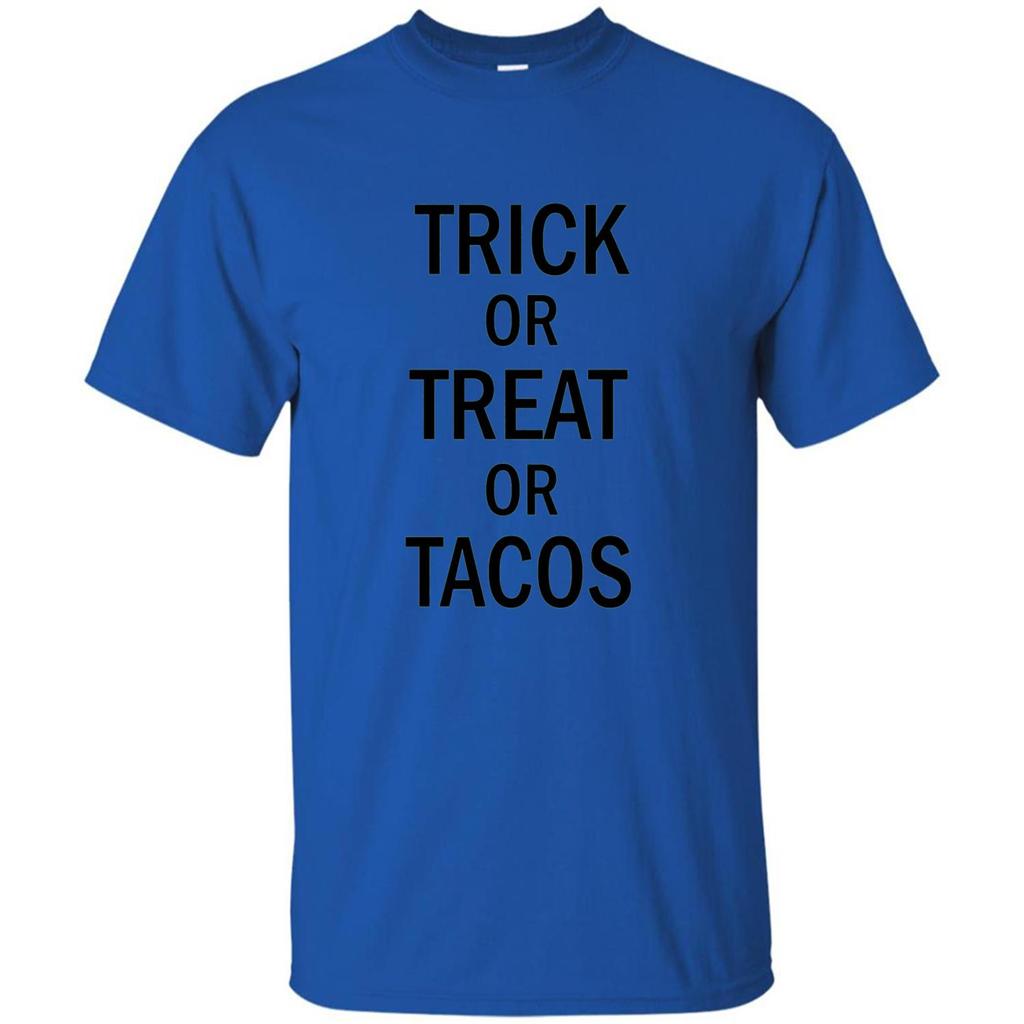Trick or Treat or Tacos T-shirt Funny Halloween Costume T-shirt Royal