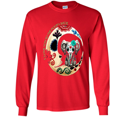 Elephant I Love You To The Moon Back T-shirt Red