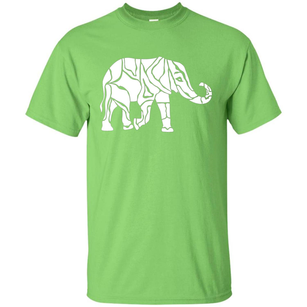 Elephant T-shirt Abstract Elephant Design T-Shirt Lime
