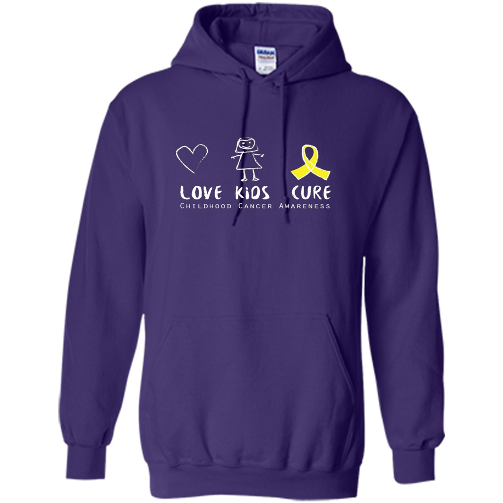 Love Kids Cure Childhood Cancer Awareness T-shirt Purple