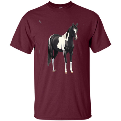 Beautiful Black Horse T-shirt Maroon