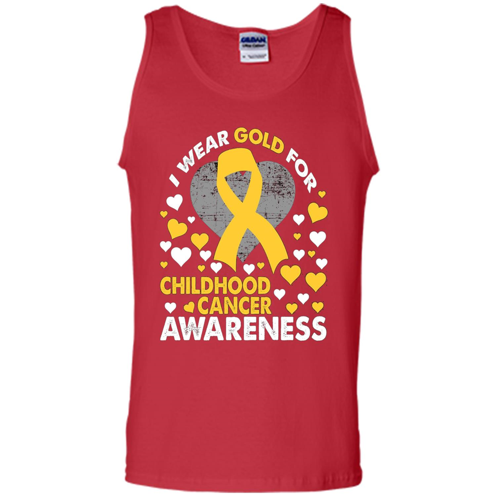 I Wear Gold For Childhood Cancer Awareness T-shirt Red