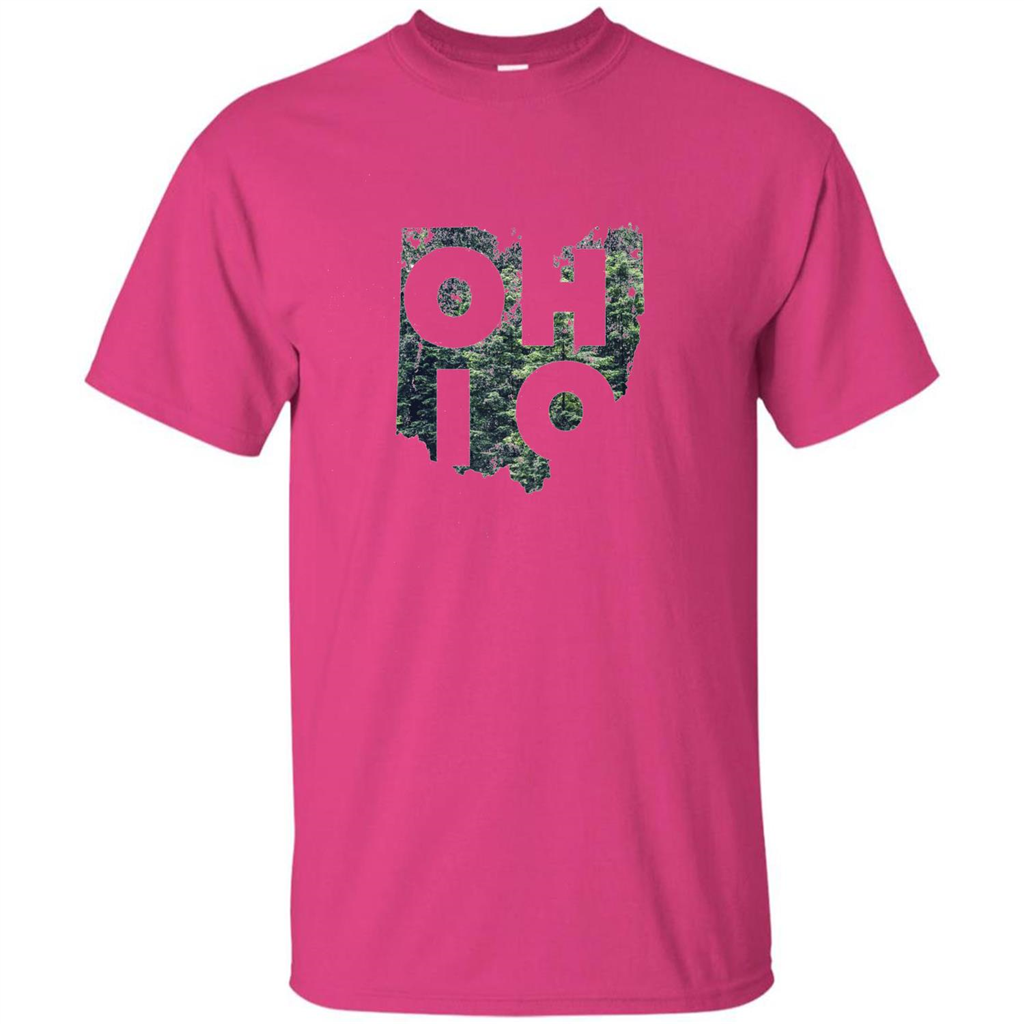 State Of Ohio T-Shirt Distressed with Trees Heliconia