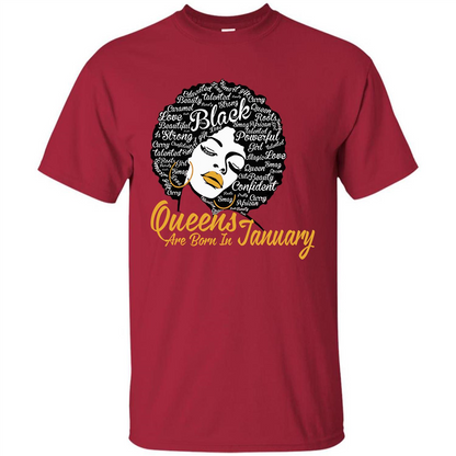 Queen Are Born In January T-shirt Cardinal