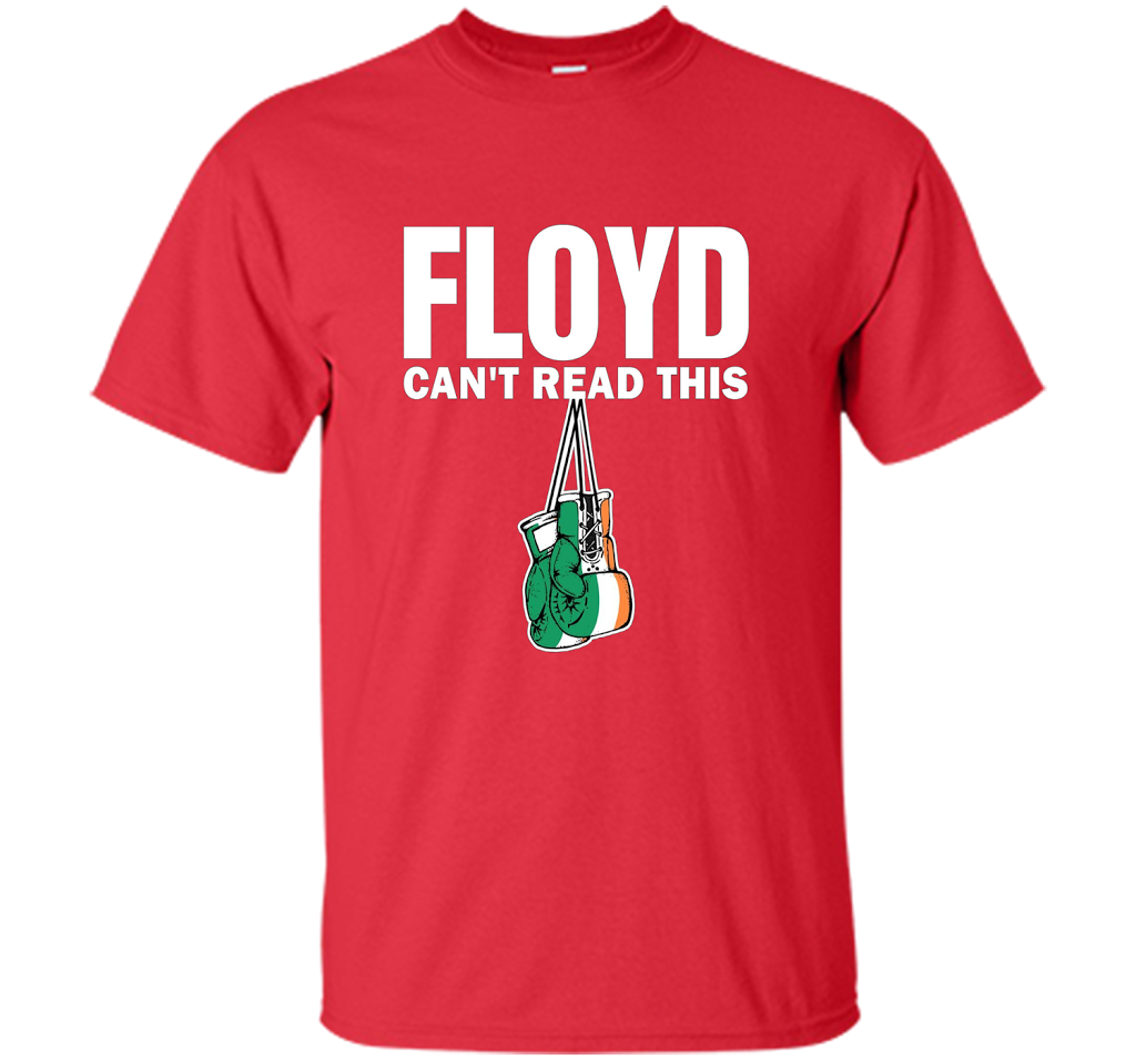 Boxing T-shirt Floyd Can't Read This T-shirt Red