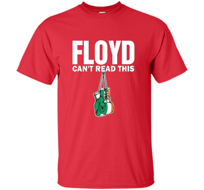 Boxing T-shirt Floyd Can't Read This T-shirt Red