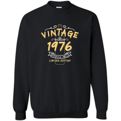 Birthday Gift T-shirt Vintage 1976 Limited Edition T-shirt Black