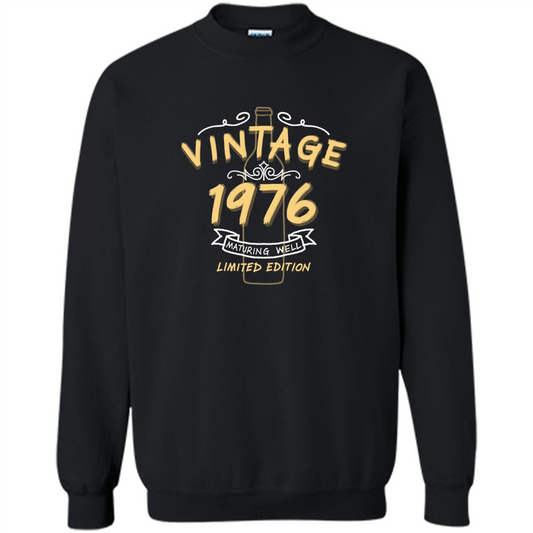Birthday Gift T-shirt Vintage 1976 Limited Edition T-shirt Black