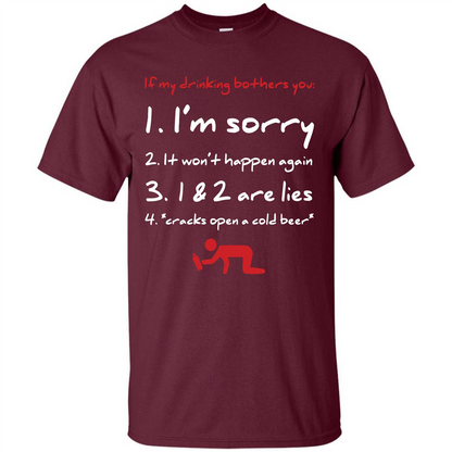 Beer T-shirt If My Drinking Bothers You T-shirt Maroon
