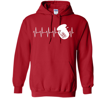 Sousaphone T-shirt Heartbeat Tube Sousaphone Red