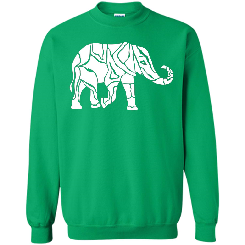 Elephant T-shirt Abstract Elephant Design T-Shirt Irish Green