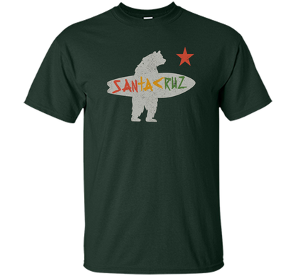 Santa Cruz Surf Bear Rockport Texas T-shirt Forest Green