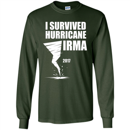 I Survived Hurricane Irma Graphic T-shirt Forest Green