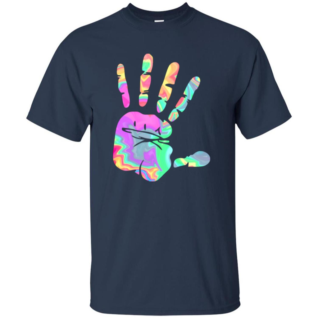 Hand Print Watercolor T-shirt Navy