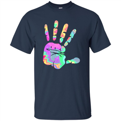 Hand Print Watercolor T-shirt Navy