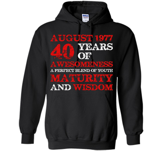 Vintage Limited August 1977 Edition - 40th Birthday Gift shirt Black