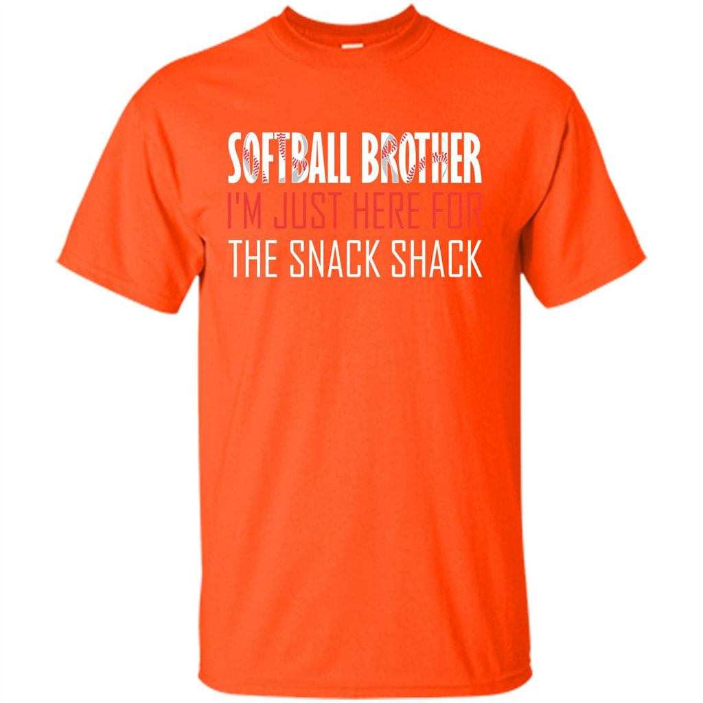 Softball Brother T-shirt I'm Just Here For The Snack Shack Orange