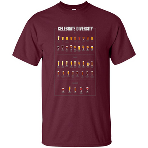 Celebrate Diversity Beer Glasses T-shirt