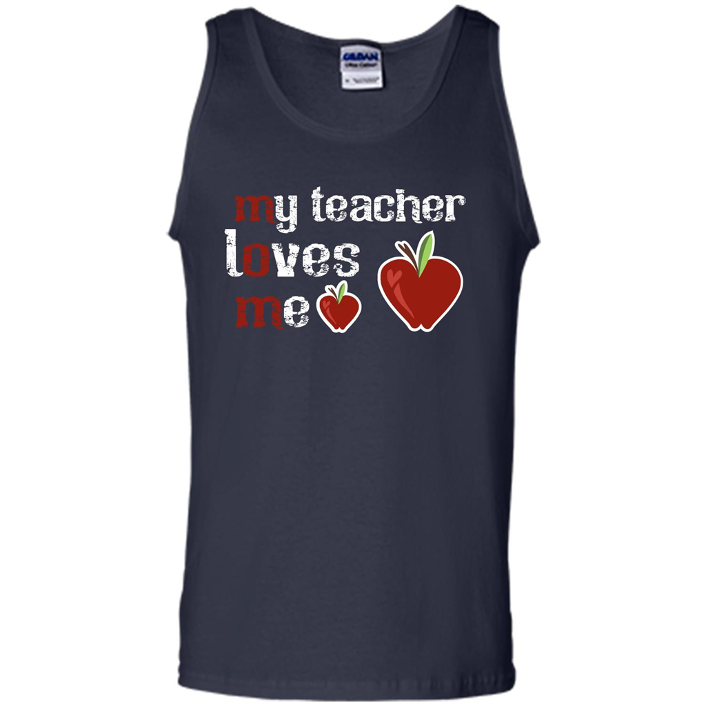 Student T-shirt My Teacher Loves Me T-shirt Navy