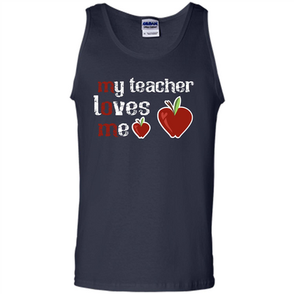 Student T-shirt My Teacher Loves Me T-shirt Navy