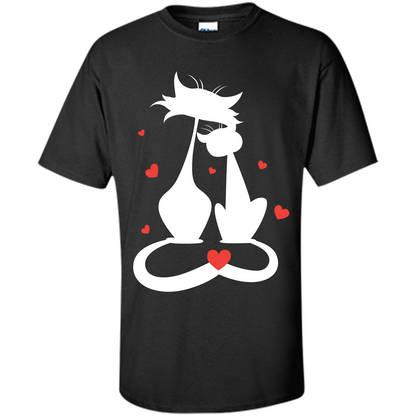 Cat Lover T-shirt Cat Couples Black