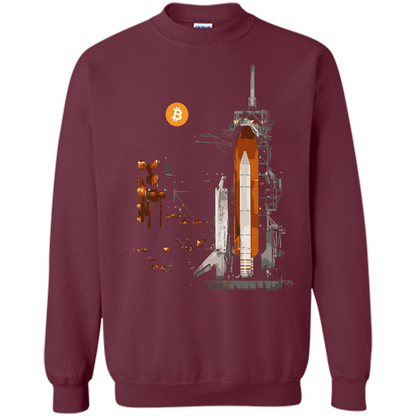 Bitcoin T-Shirt Crypto Shirt Blockchain T-shirt Moon Maroon