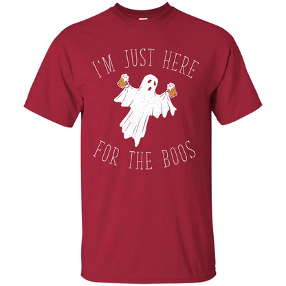 Halloween T-shirt I'm Just Here For The Boos T-shirt Cardinal