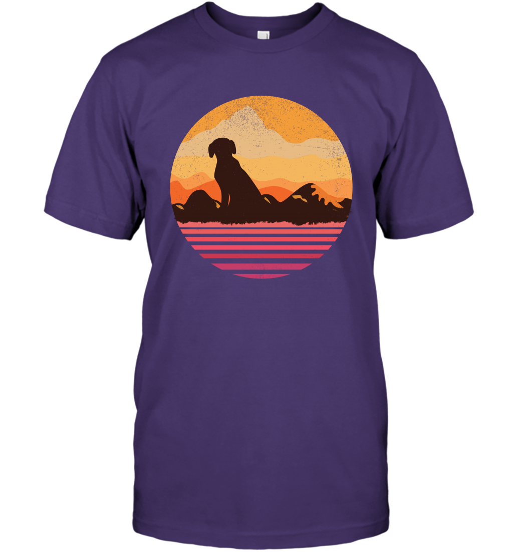 Dog In Sunset Vintage Shirt T-Shirt Purple