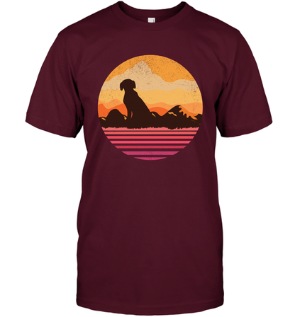 Dog In Sunset Vintage Shirt T-Shirt Maroon
