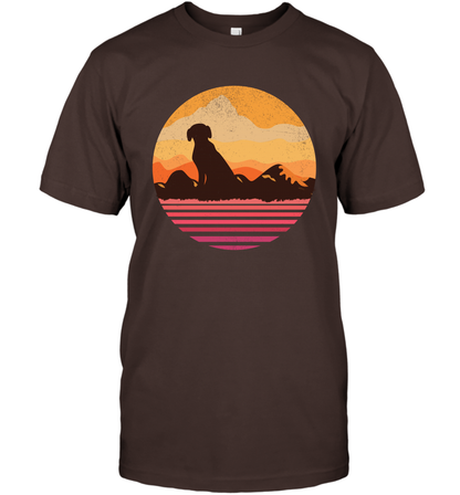 Dog In Sunset Vintage Shirt T-Shirt Dark Chocolate
