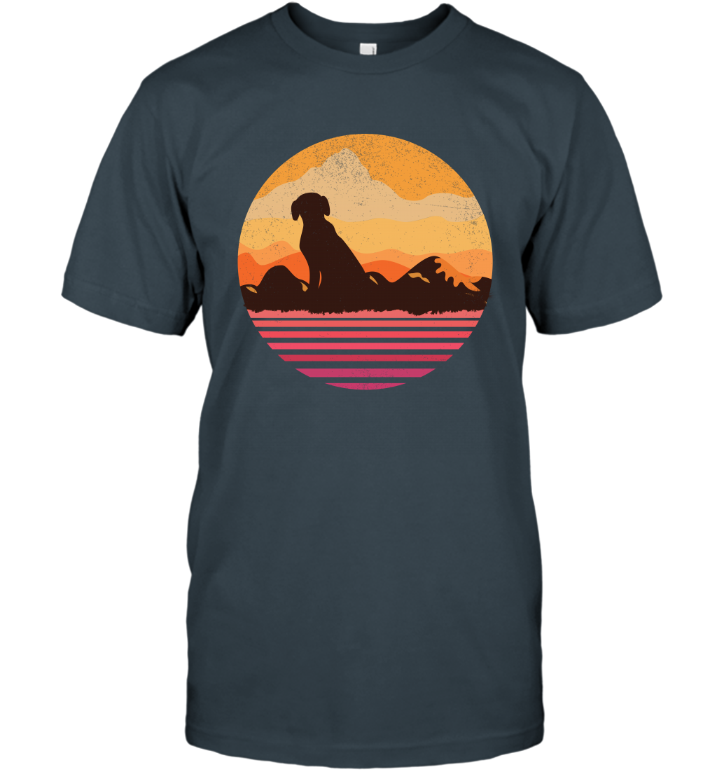 Dog In Sunset Vintage Shirt T-Shirt Charcoal