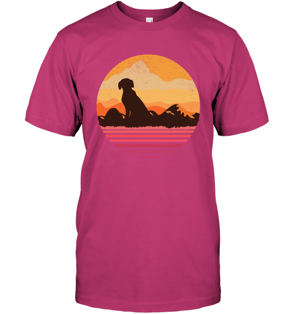 Dog In Sunset Vintage Shirt T-Shirt Heliconia