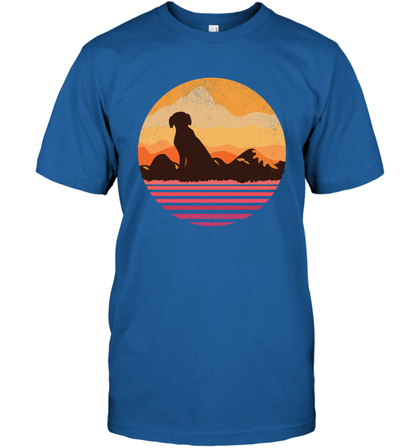 Dog In Sunset Vintage Shirt T-Shirt Royal