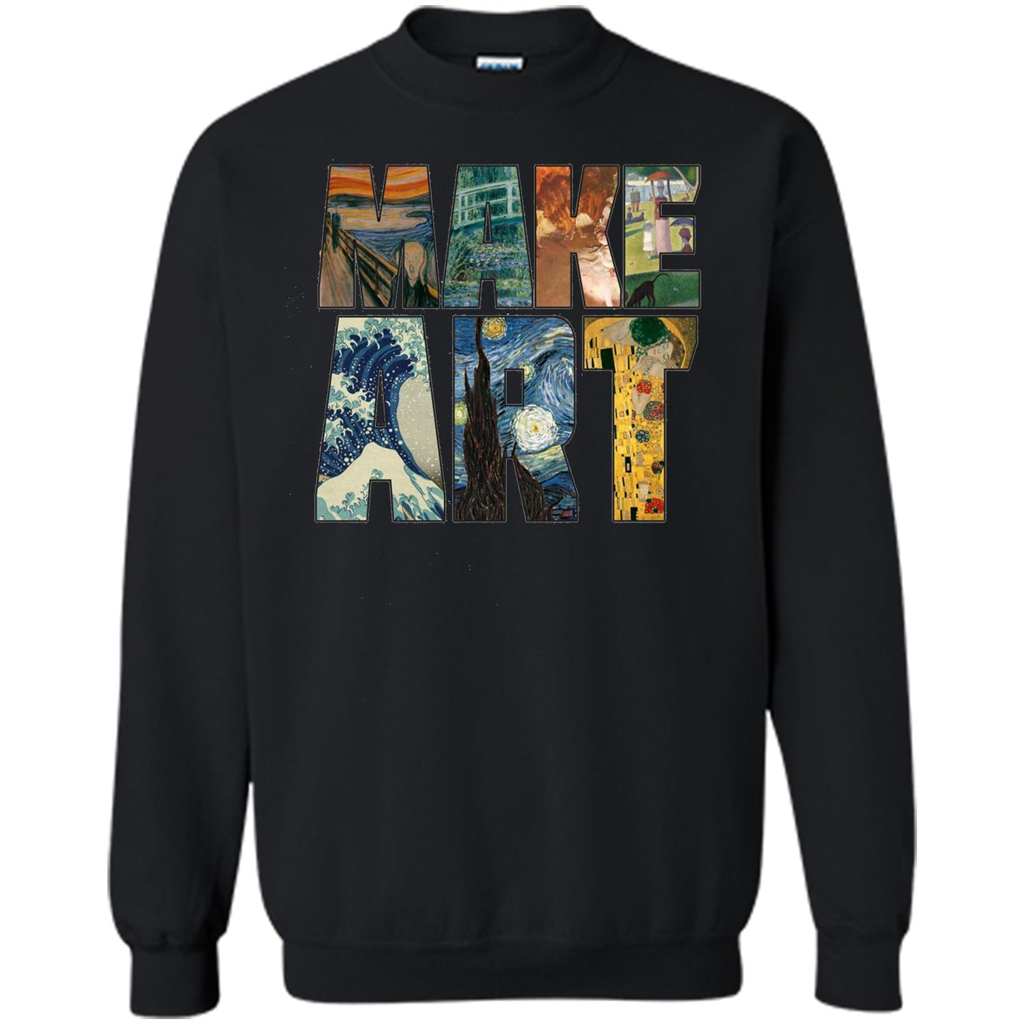 Make Art T-shirt Cool Painting T-shirt Black