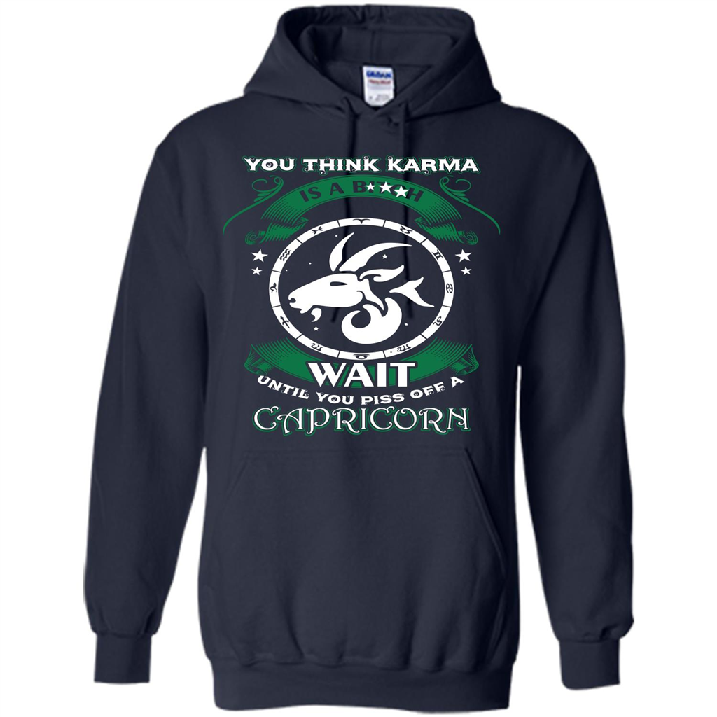 Capricorn T-shirt You Think Karma Is A Bitch T-shirt Navy