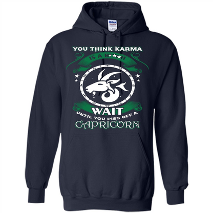 Capricorn T-shirt You Think Karma Is A Bitch T-shirt Navy