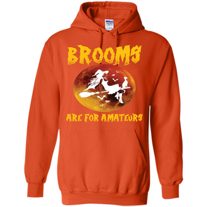 Halloween T-shirt Brooms Are For Amateurs T-shirt Orange
