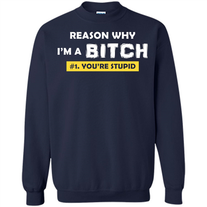 Funny T-shirt Reason Why I'm A Bitch, You're Stupid Navy