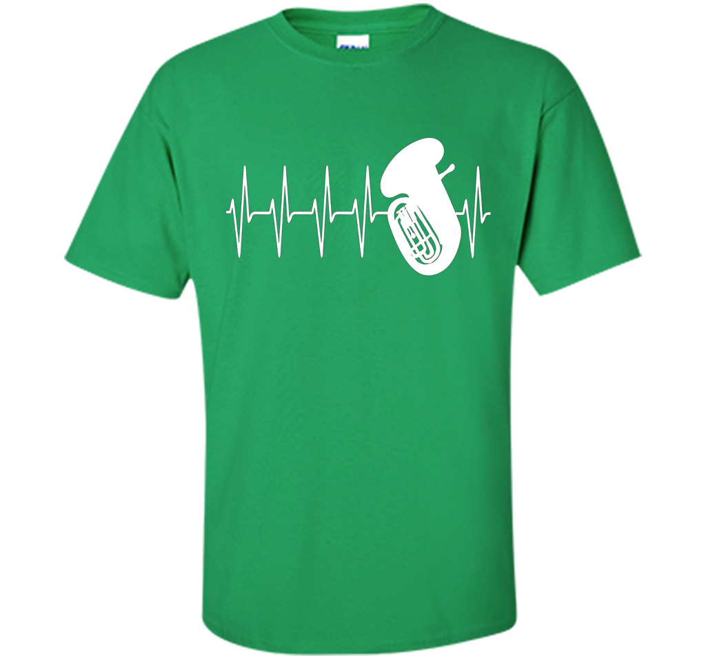 Sousaphone T-shirt Heartbeat Tube Sousaphone Irish Green
